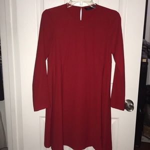 ZARA long sleeve red dress